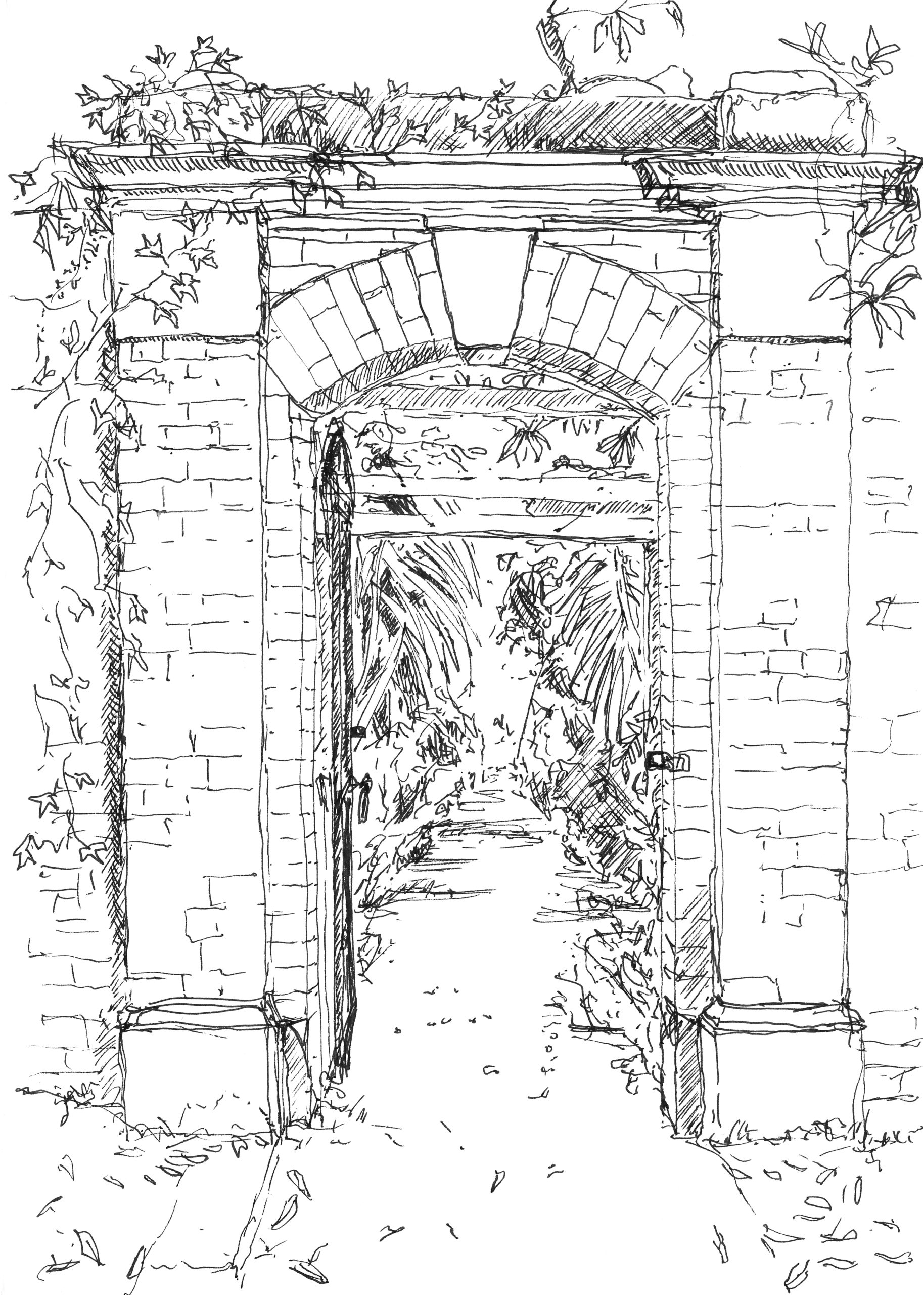 Sir Thomas and Lady Dixon park. Entrance to walled garden.